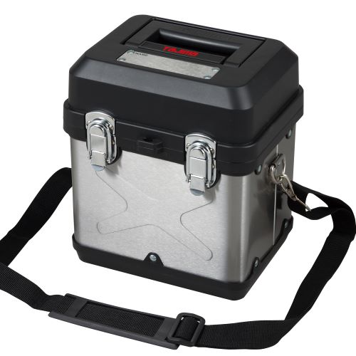 頑丈なステンレス製キャリングケース付き