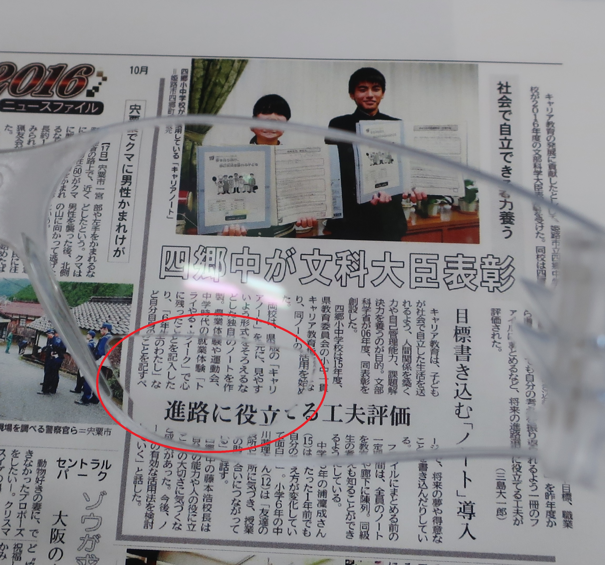 ※レンズ下部がルーペになっていて、文字が拡大して見えます。