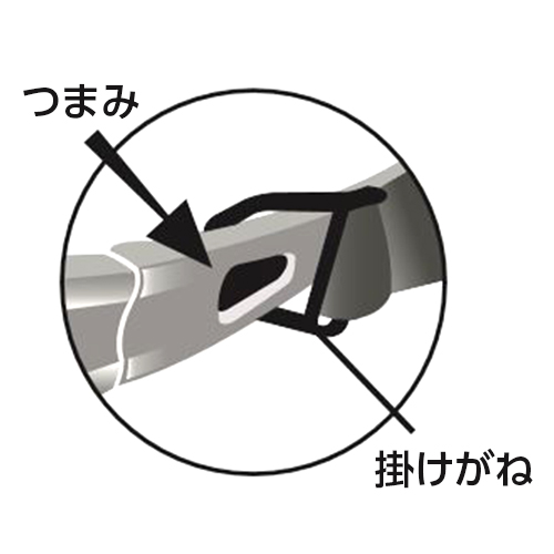 突起部分を差し込みストラップの取付け可能