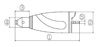①166mm　　　　②54mm　　　　③36.5mm\n④φ26mm　　　　⑤6.35mm