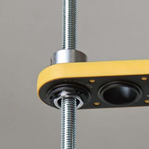 全ネジに対応した貫通穴仕様