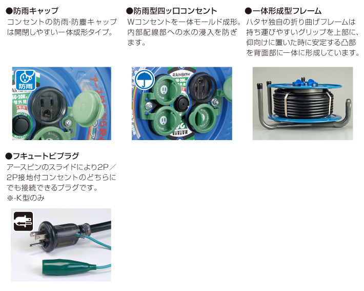 EA815BF-30｜AC125V/15A/30m コードリール(防雨型)のページ