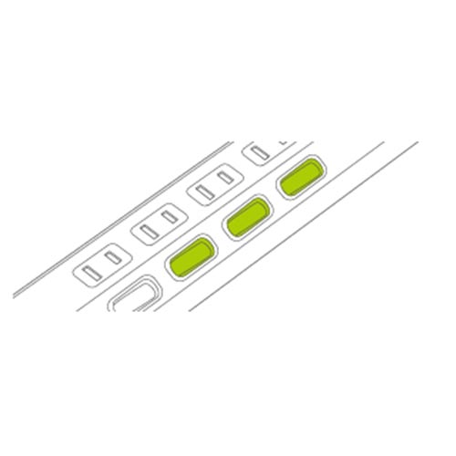 斜め配置のスイッチを採用