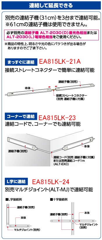 別売の連結子機(EA815LK-21A)を3台まで連結可能。