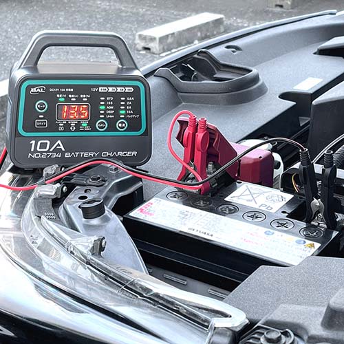 原付、オートバイ、軽自動車・普通乗用車、小型農耕機につなぐだけでかんたん充電