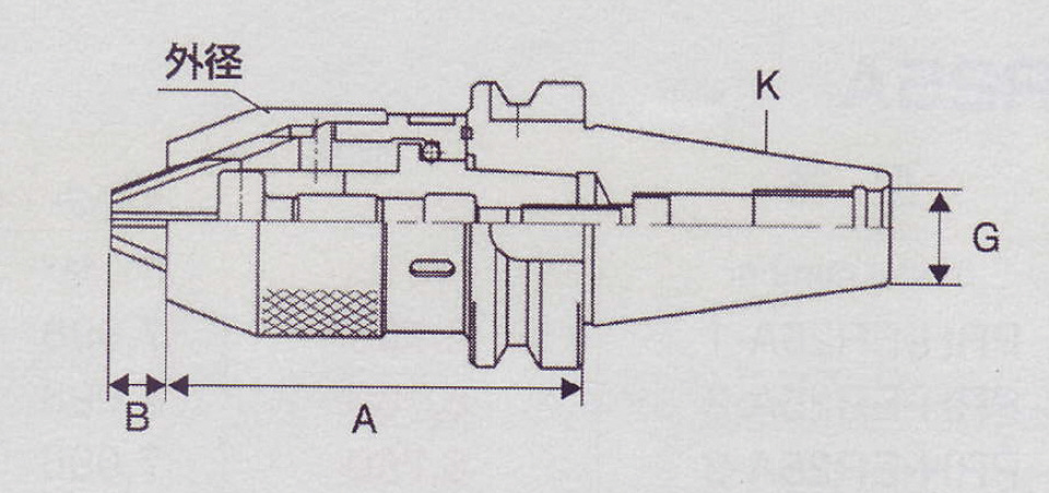 ●外径：50mm\n●寸法A：105mm\n●寸法B：11mm\n●寸法G：M24\n●寸法K(シャンク)：BT50