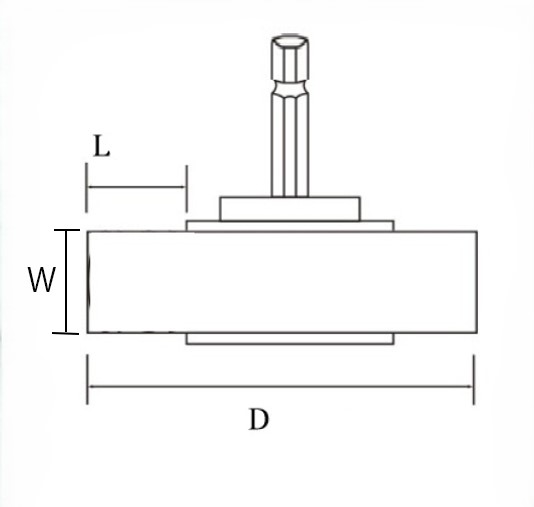 D：50mm　　L：12mm　　W：12mm