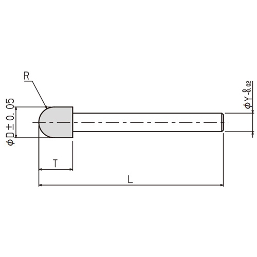 サイズ（mm）\nφD：4.0、R：2.0、T：10、φY：3.0、L：60