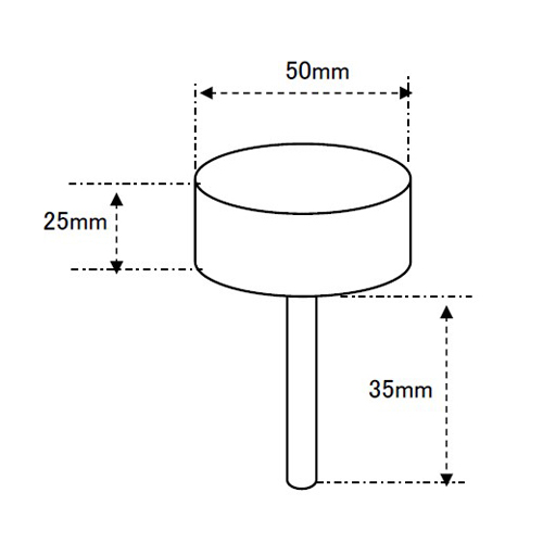 EA819HC-50A｜50x25mm/6mm軸 軸付砥石(A 灰)のページ -