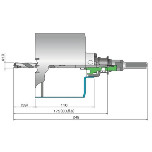 EA820CD-120｜120mm 塩ビ管用コアドリルのページ -