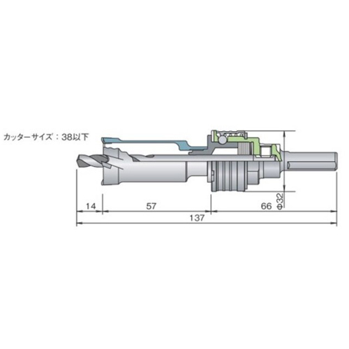EA822E-25S｜25mm 超硬付深穴ホールソーのページ -