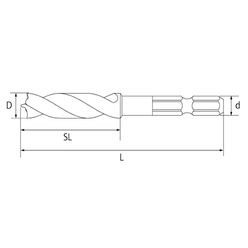 D:3mm　　　　　L：80㎜　　　　　SL:35mm　　　　　ｄ：6.35㎜(六角軸)