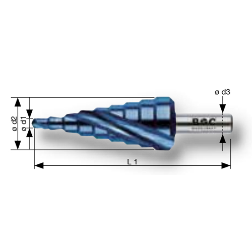 L1：107mm　d1～d2：φ4～39mm　d3：φ10mm