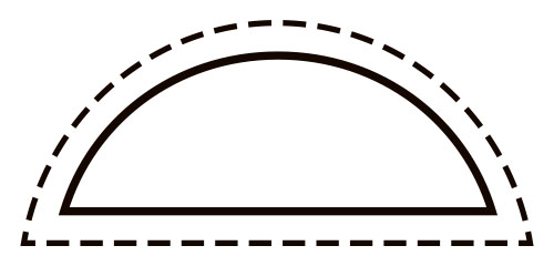 形状：半丸（4.7×1.5mm）