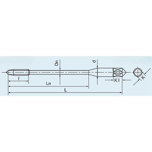L：100mm　　　l：19mm\nd：6mm　　　　Ln：74mm\nDn：4.7mm 　　K：4.5mm\nKl：7mm