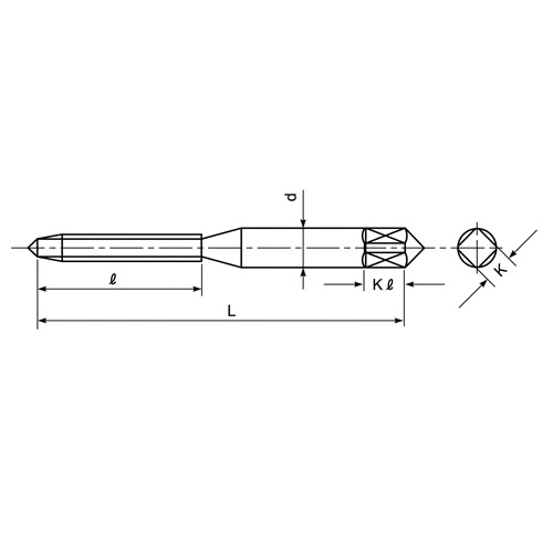 L：61mm　　　l：24mm\nd：6mm　　　　K：4.5mm\nKl：7mm