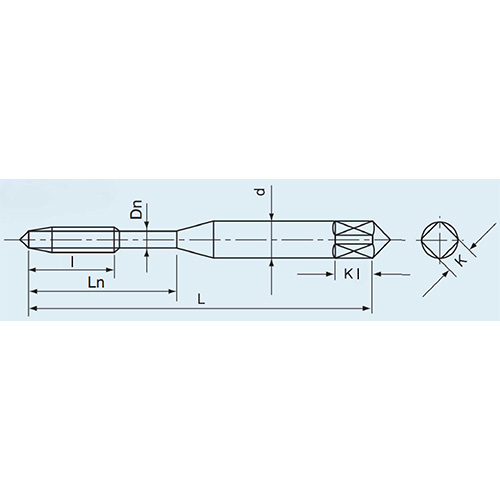 L：52mm　　　　　l：13mm\nd：5mm　　　 　　Ln：20mm\nDn：3.2mm　　　　K：4mm\nKl：7mm