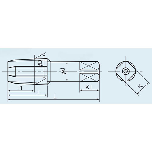 L：55mm　　　l：19mm\nd：8mm　　 　K：6mm\nKl：9mm　　　l1：13mm