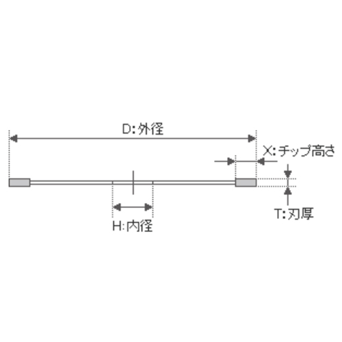 D：204mm　　T：2.2mm\nX：6mm　　H：25.4mm