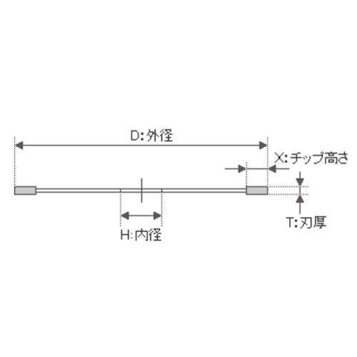 D：100mm、H：20mm、T：8.0mm、X：4.5mm