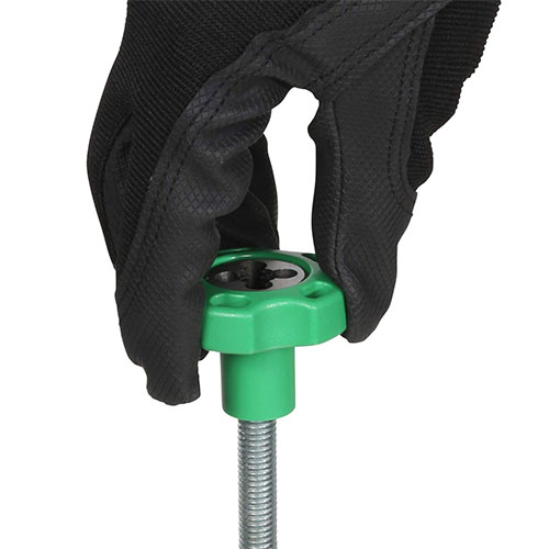 全ねじカッターで切断後の全ねじのバリ取りに