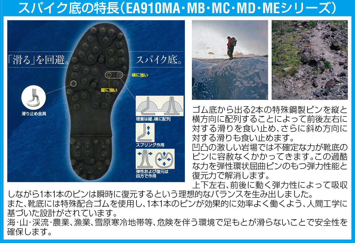 EA910MA-25.5｜25.5cm 耐久長靴(ｽﾊﾟｲｸ底/ﾃｸﾉｰﾗ)のページ