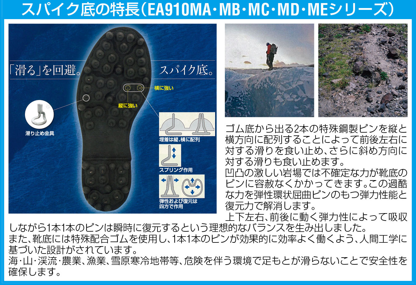 EA910MC-26｜26.0cm 長靴(ｽﾊﾟｲｸ底)のページ -