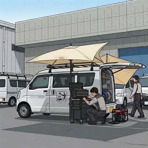 出張メンテサービス時の熱中症対策に\n※画像はイメージです。