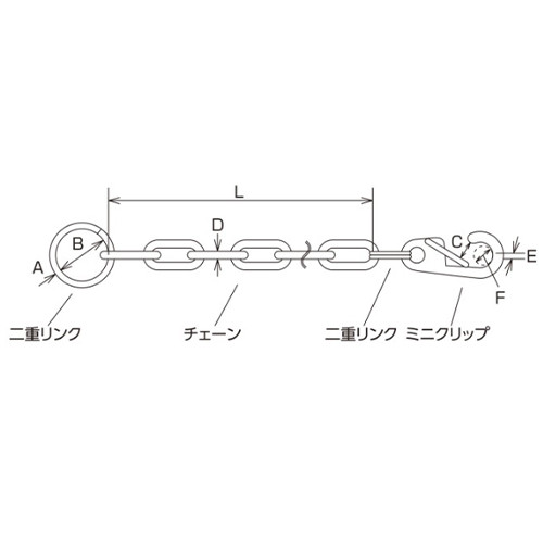 D：1.2㎜　　　L：300㎜　　　A：1.2㎜\nB：14㎜　　　C：3㎜\nE：1.8㎜　　　F：2.5㎜