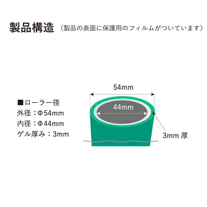 エスコ φ54x160mm/1060mm ロールクリーナー ウレタン/フローリング
