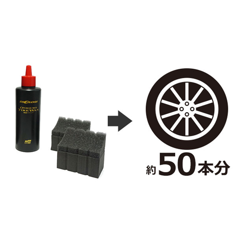 偏平タイヤ約50本分に施工できる大容量。