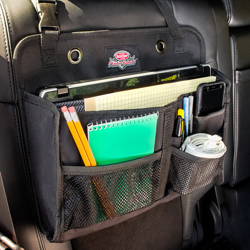 ストラップでシート前後に取り付け可能