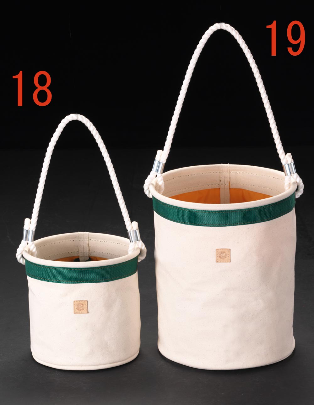 φ305x406mm 電工バケツ 厚手キャンバス地 エスコ EA925ZA-2 (78-0763-82) EA925ZA-2｜φ305x406mm 電工バケツ(厚手ｷｬﾝﾊﾞｽ地)のページ -