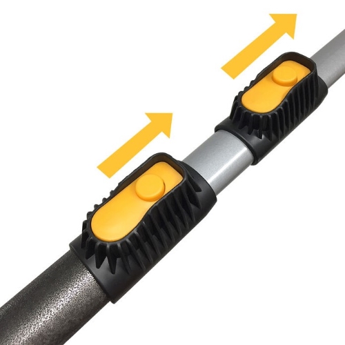 プッシュボタン式の伸縮設計