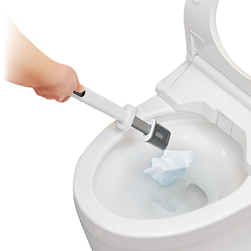 タッチレスで装着し、使用後はそのままトイレに流せます