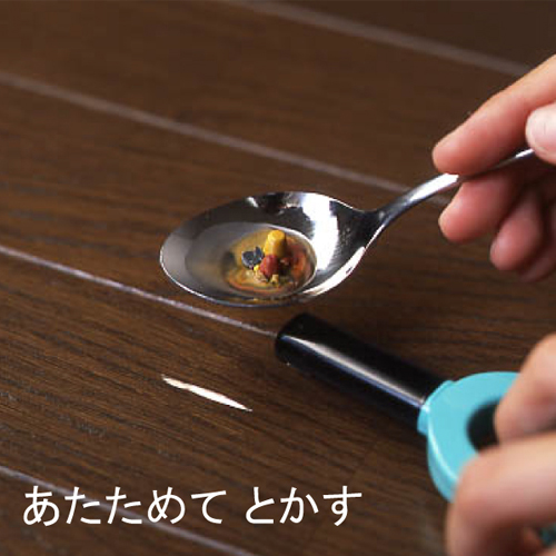適量をスプーンや空き缶に乗せ下から熱を加えて溶かします。