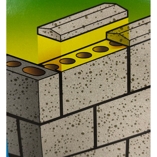 ブロック塀の笠木接着