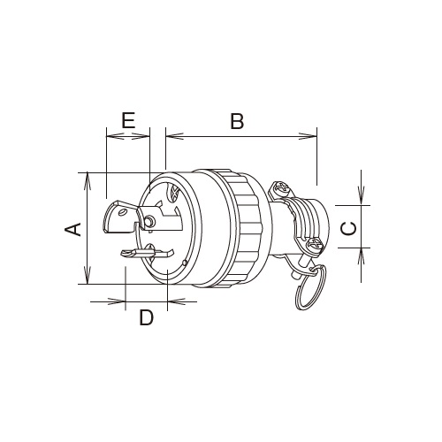 A：φ38.5mm　　　B：64mm　　　C：φ10.5～13mm\nD：16mm　　　E：18.5mm