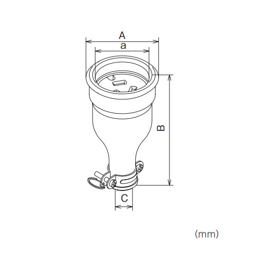 A：φ82mm　　a：φ64mm　　B：155mm\nC：13.5～16mm