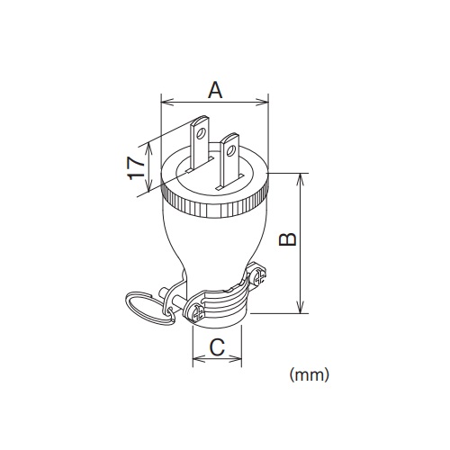 A：φ32mm　　　B：50mm　　　C：φ7.8～12mm