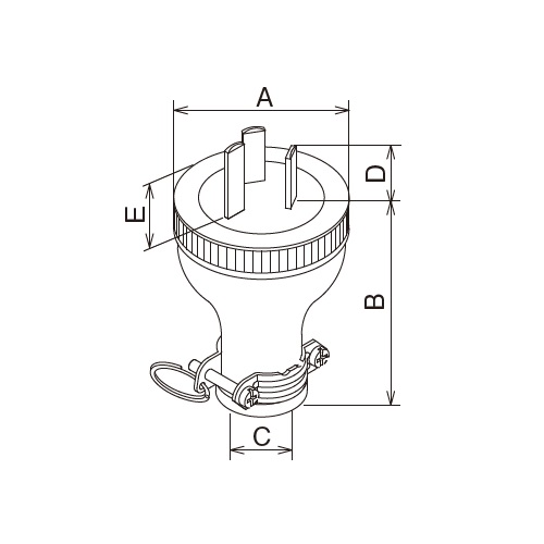 A：φ46mm　　　B：62mm　　　C：φ10.5～13mm\nD：17mm　　　E：20mm