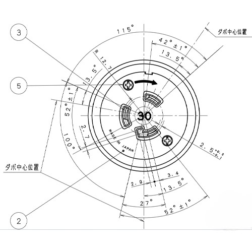 単位：mm\n※②③⑤は図面をご確認ください。