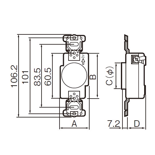 A：37.7mm　　　C：34.5mm　　　D：21mm