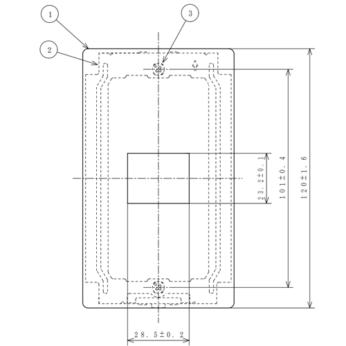 単位：mm\n※①②③は図面をご確認ください。