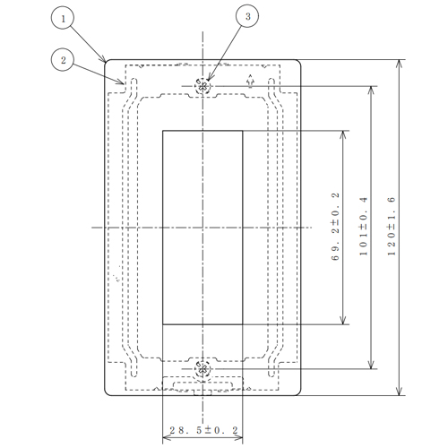 単位：mm\n※①②③は図面をご確認ください。
