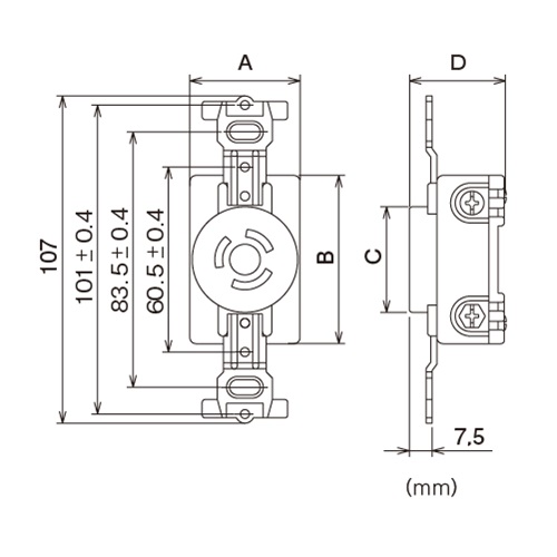 A：42.5mm　　　B：58.5mm　　　C：40.5mm\nD：31mm