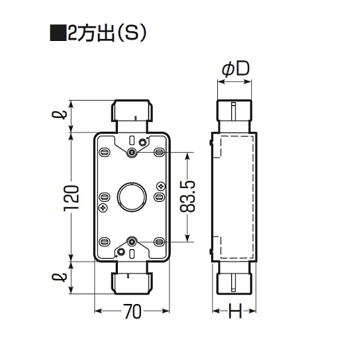 l：30mm、\nφD：31.4mm、\nH：41mm