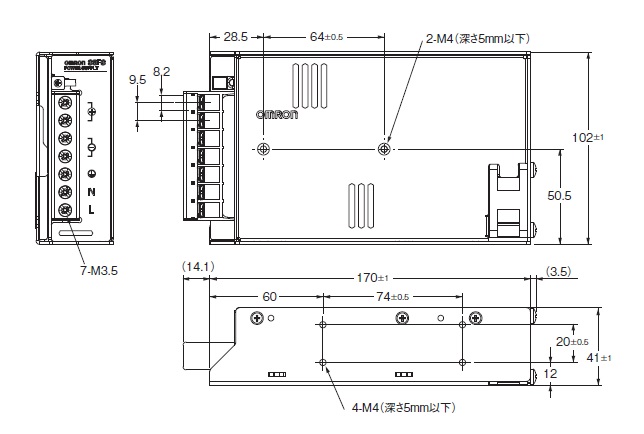 EA940DN-84A｜DC24V/300W ｽｲｯﾁﾝｸﾞﾊﾟﾜｰｻﾌﾟﾗｲ(正面取付)｜株式会社エスコ