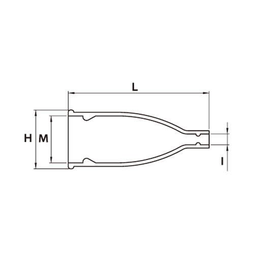 サイズ（mm）\nM：φ17、L：60、H：φ21、I：φ4