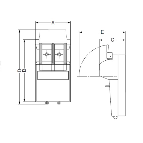 A：108mm、B：252mm、C：128mm、\nD：300mm、E：213mm